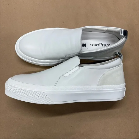J Slides GIA, White Leather Shoes, J Slides Slip Ons Size 10 NWOT - Picture 11 of 16